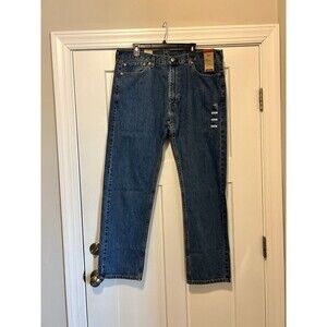 Levis 505 Jeans Mens 40X32 Blue Regular Fit Straight Denim 5 Pocket Red Tab NEW